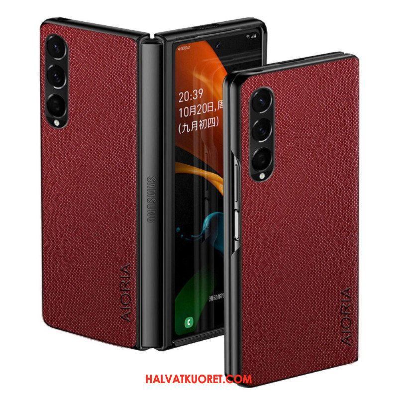 Kuori Samsung Galaxy Z Fold 4 Aioria Keinonahka Kudottu Rakenne
