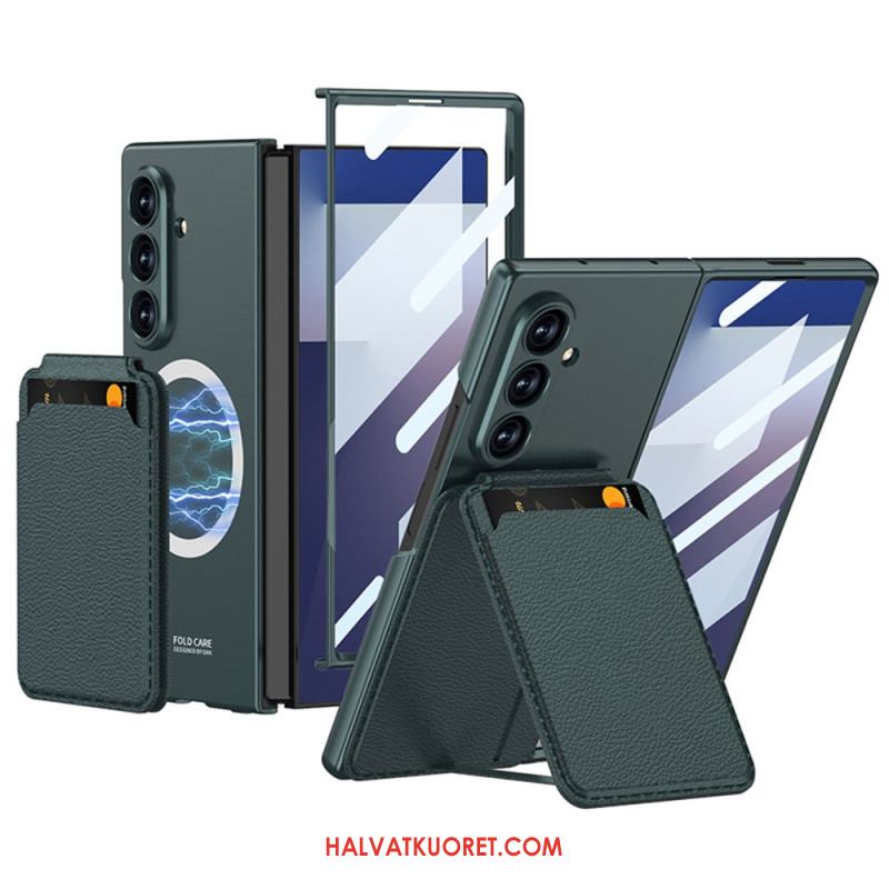 Kuori Samsung Galaxy Z Fold 7 Irrotettava Korttikotelo Ja Integroitu Jalusta