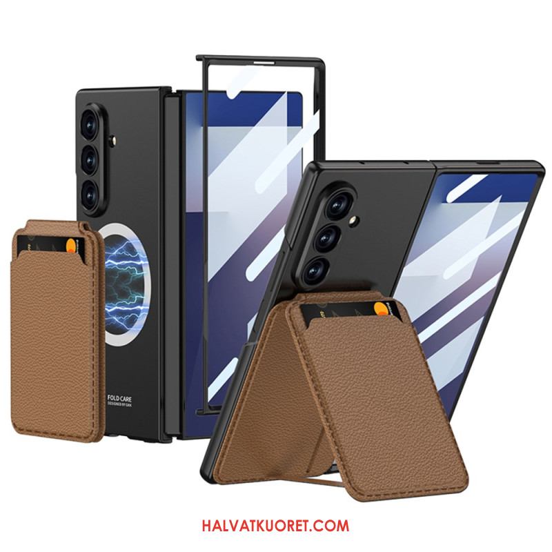 Kuori Samsung Galaxy Z Fold 7 Irrotettava Korttikotelo Ja Integroitu Jalusta