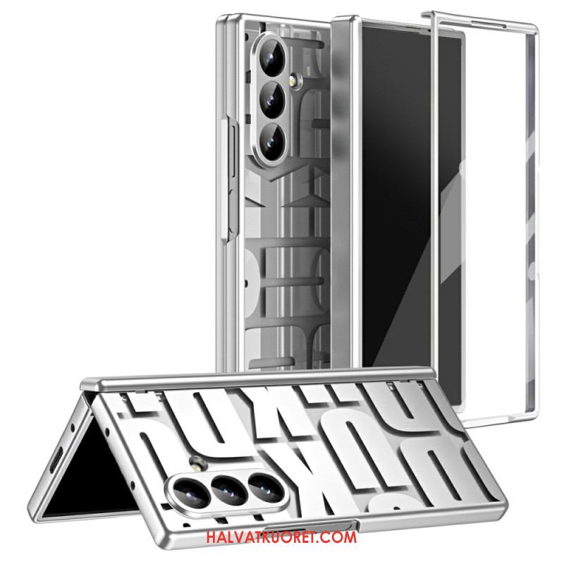 Kuori Samsung Galaxy Z Fold 7 Kirjainmuotoilu Karkaistusta Lasista Valmistetulla Näytönsuojalla