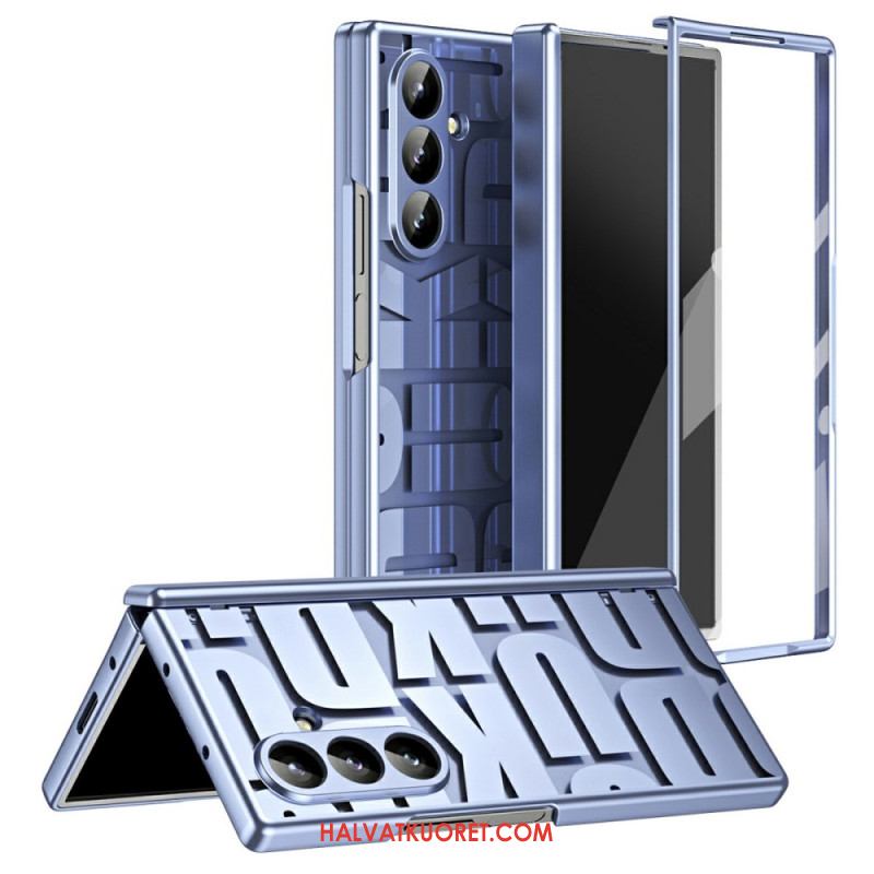 Kuori Samsung Galaxy Z Fold 7 Kirjainmuotoilu Karkaistusta Lasista Valmistetulla Näytönsuojalla