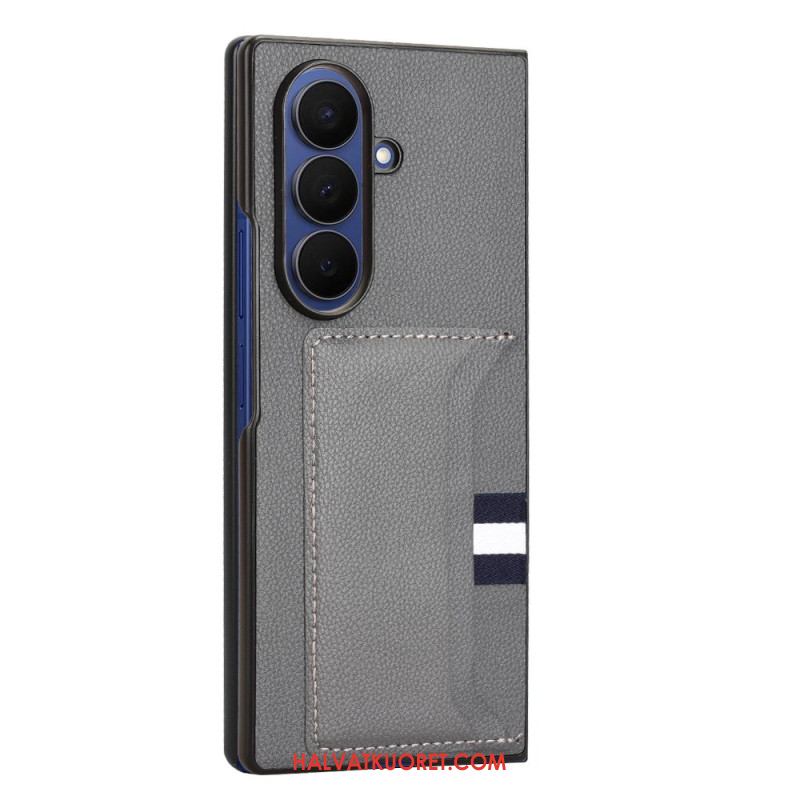 Kuori Samsung Galaxy Z Fold 7 Litsikuvioinen Kuvio Korttikotelolla