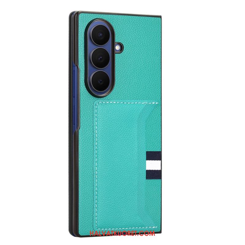 Kuori Samsung Galaxy Z Fold 7 Litsikuvioinen Kuvio Korttikotelolla