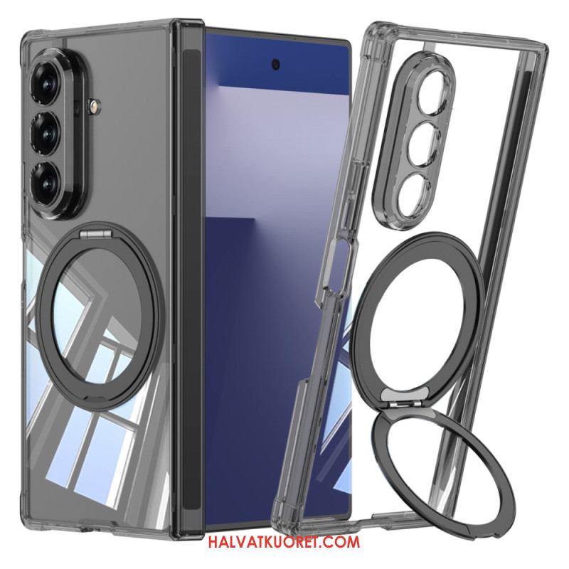 Kuori Samsung Galaxy Z Fold 7 Läpikuultava Magneettinen Sarana Jalustalla Suojakuori