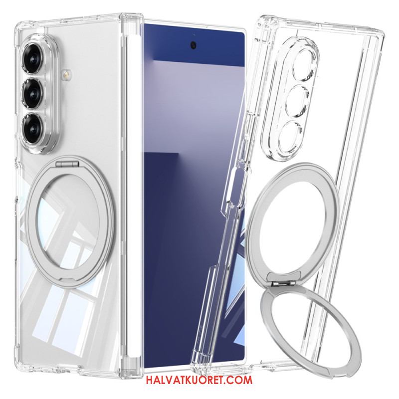 Kuori Samsung Galaxy Z Fold 7 Läpikuultava Magneettinen Sarana Jalustalla Suojakuori