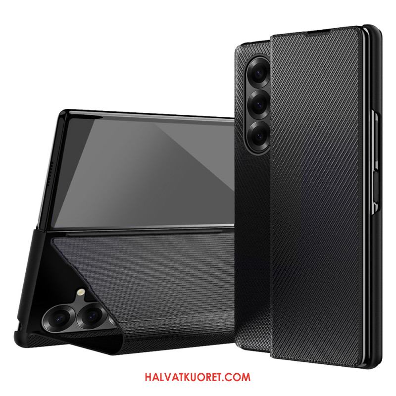 Kuori Samsung Galaxy Z Fold 7 Nahkaefekti Integroidulla Jalustalla