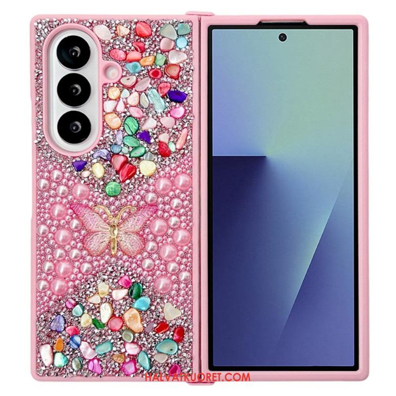 Kuori Samsung Galaxy Z Fold 7 Strassilla Koristeltu Perhonen