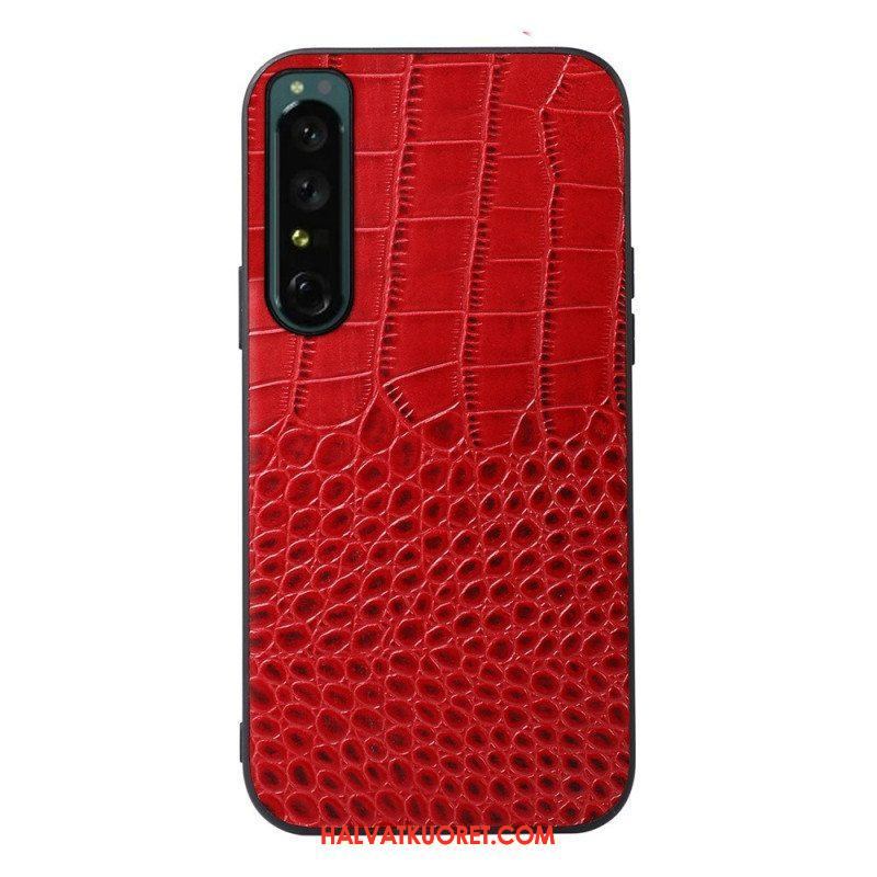 Kuori Sony Xperia 1 IV Aito Crocodile Texture -nahka