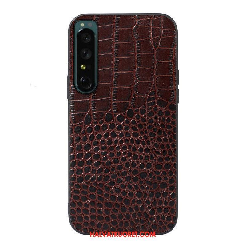 Kuori Sony Xperia 1 IV Aito Crocodile Texture -nahka