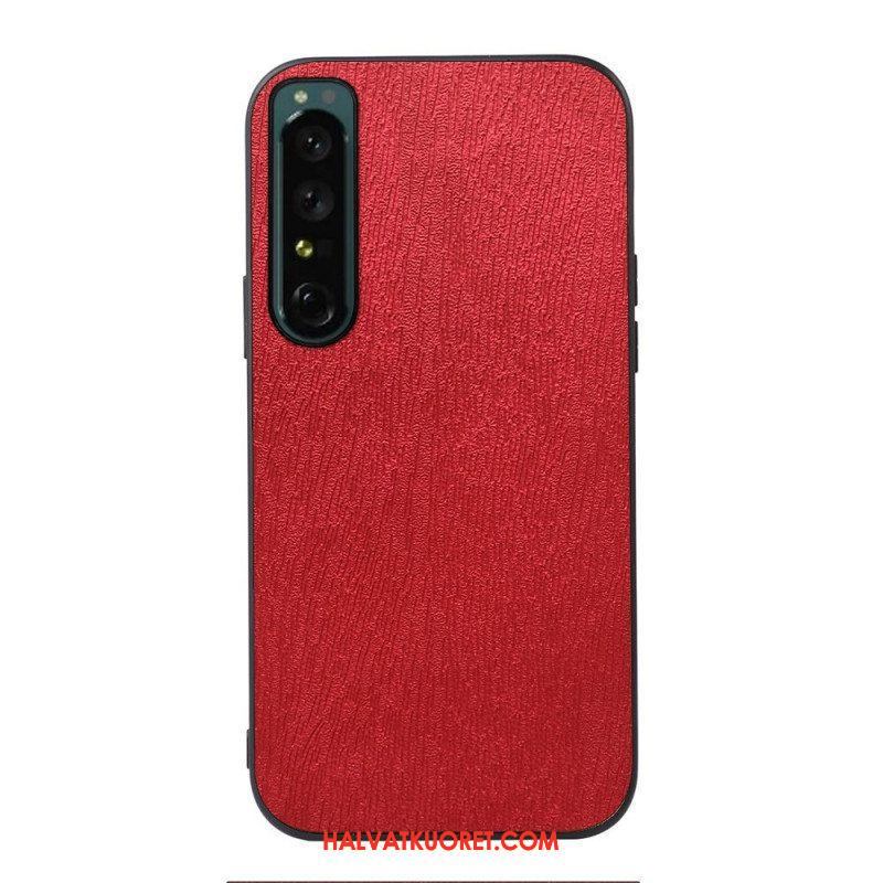 Kuori Sony Xperia 1 IV Faux Leather Puun Rakenne