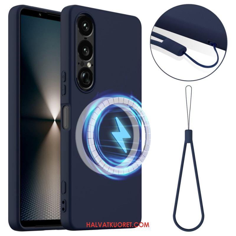 Kuori Sony Xperia 1 Vii Magsafe-yhteensopiva Silikoni Ja Nauha