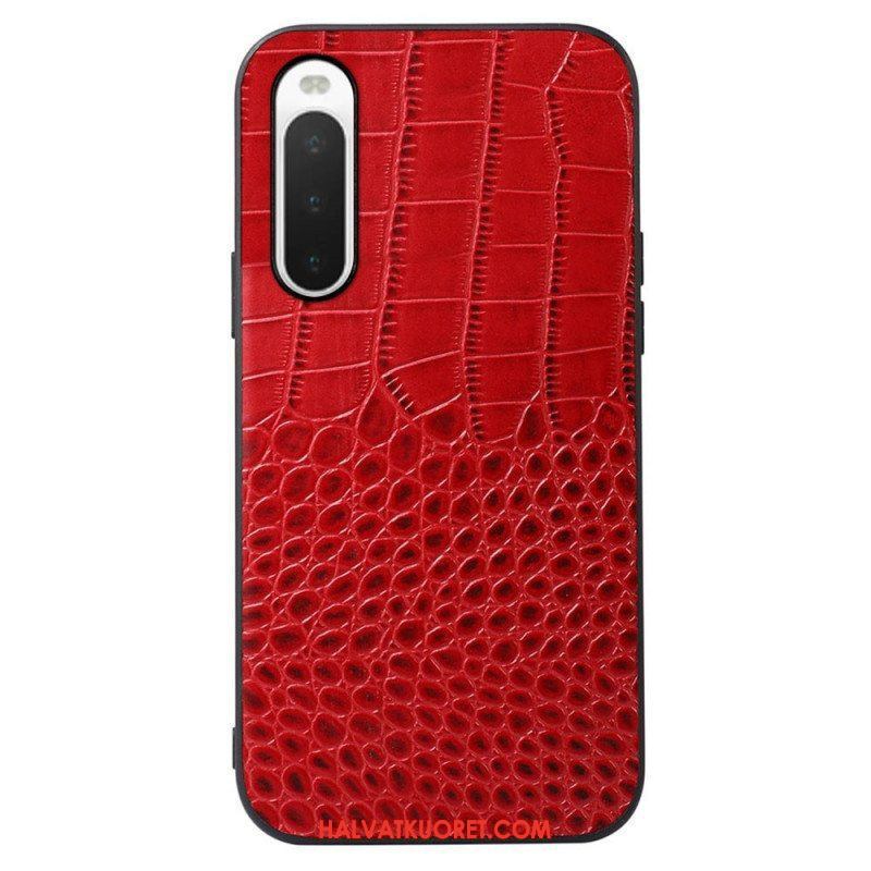 Kuori Sony Xperia 10 IV Aito Crocodile Texture -nahka