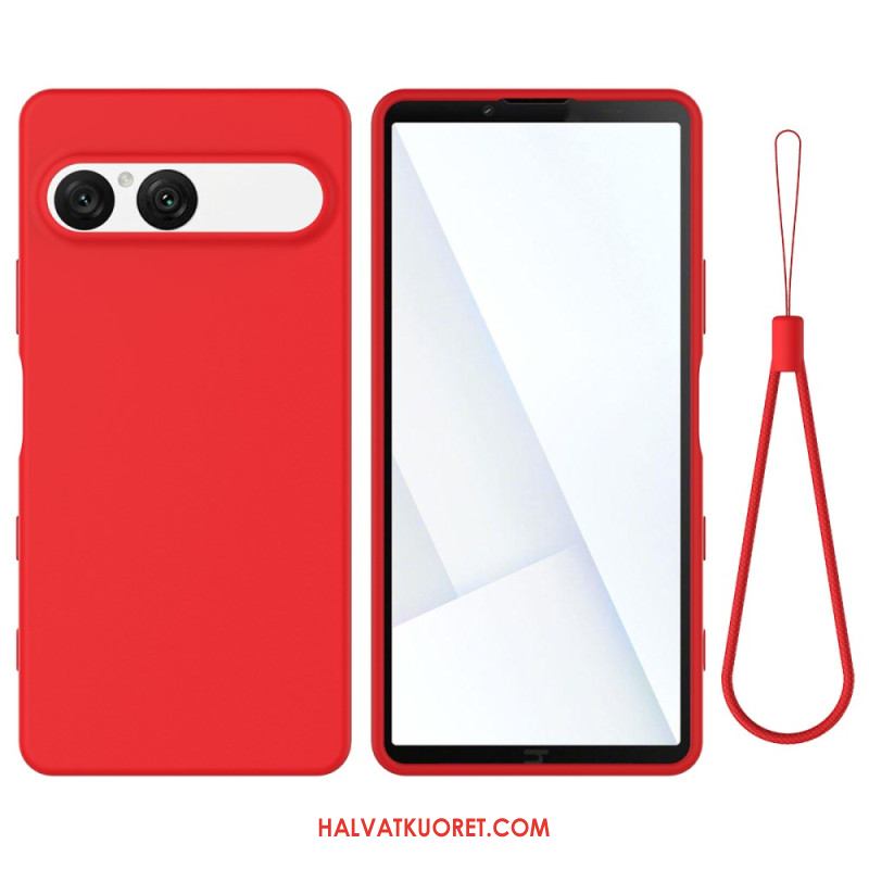 Kuori Sony Xperia 10 Vii Silikoni Hihnalla Suojakuori