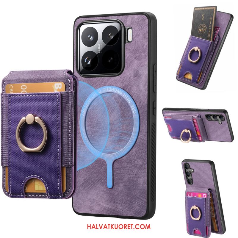 Kuori Xiaomi 15 Mokkanahkamainen Irrotettava Korttikotelo Ja Teline