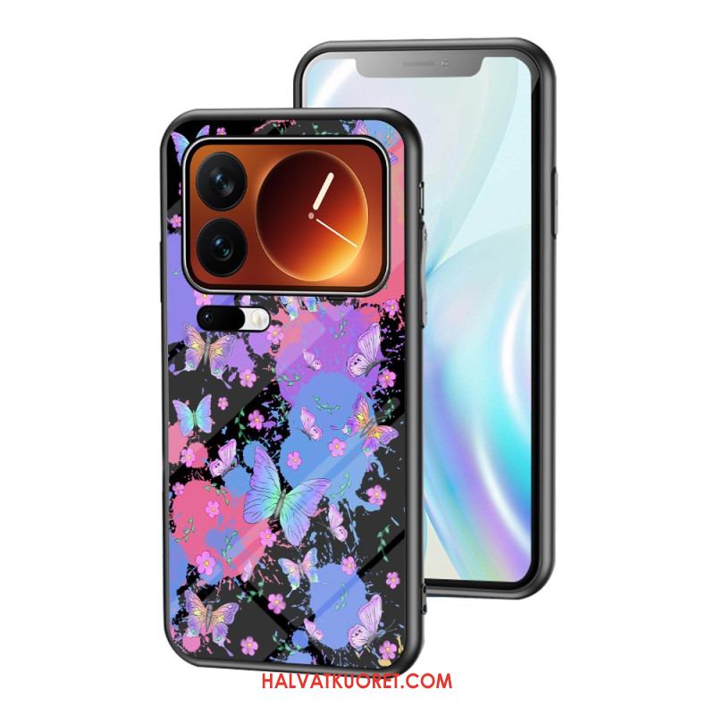 Kuori Xiaomi 17 Pro Karkaistusta Lasista Valmistettu Perhoskuvio