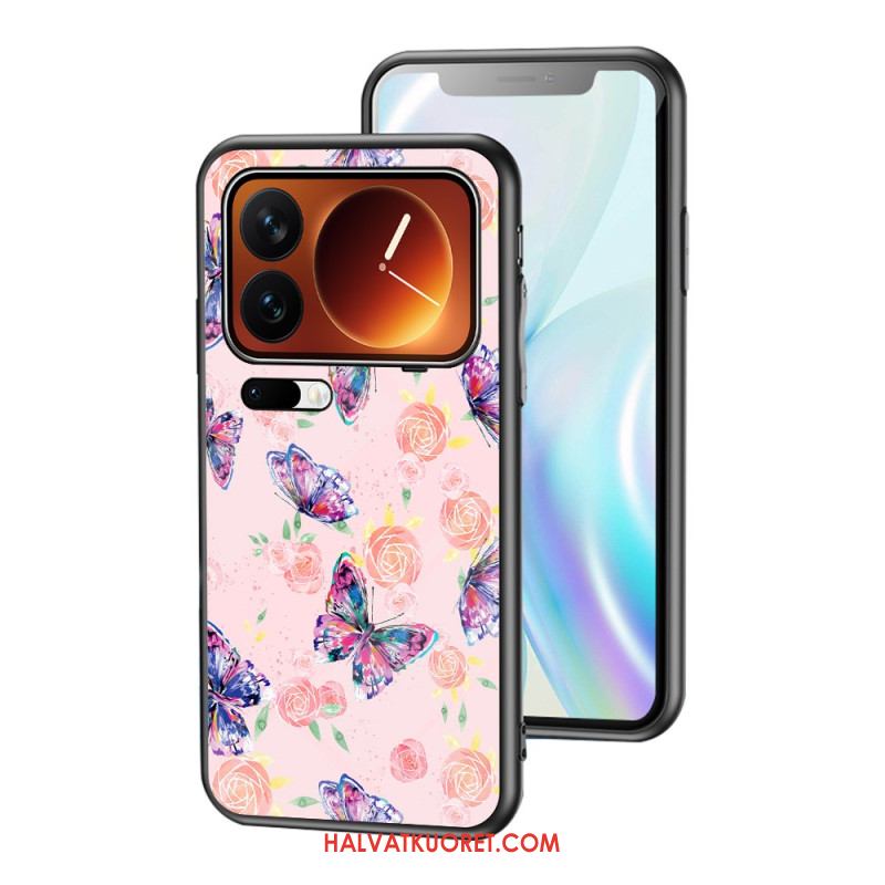Kuori Xiaomi 17 Pro Karkaistusta Lasista Valmistettu Perhoskuvio