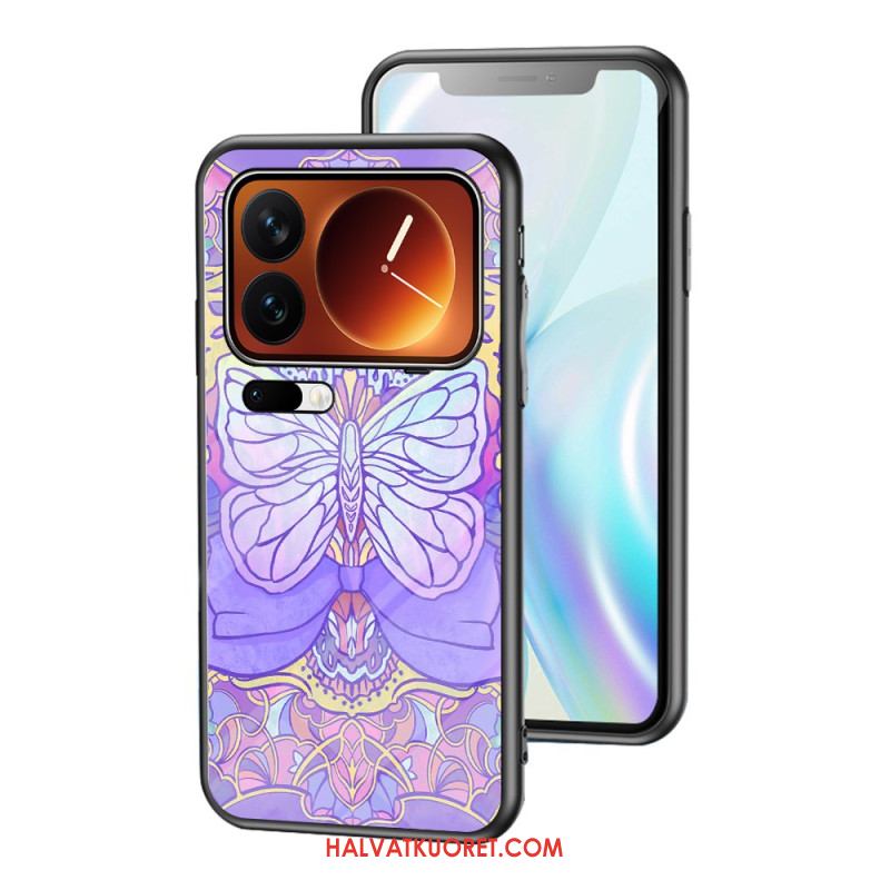 Kuori Xiaomi 17 Pro Karkaistusta Lasista Valmistettu Perhoskuvio