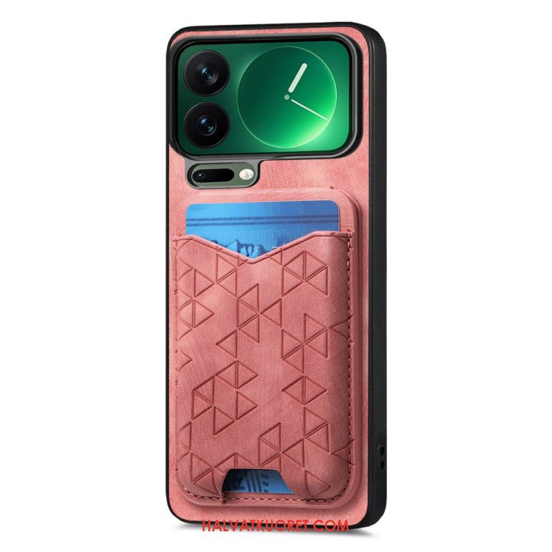 Kuori Xiaomi 17 Pro Korttikotelo Ja Kaiverrettu Teline