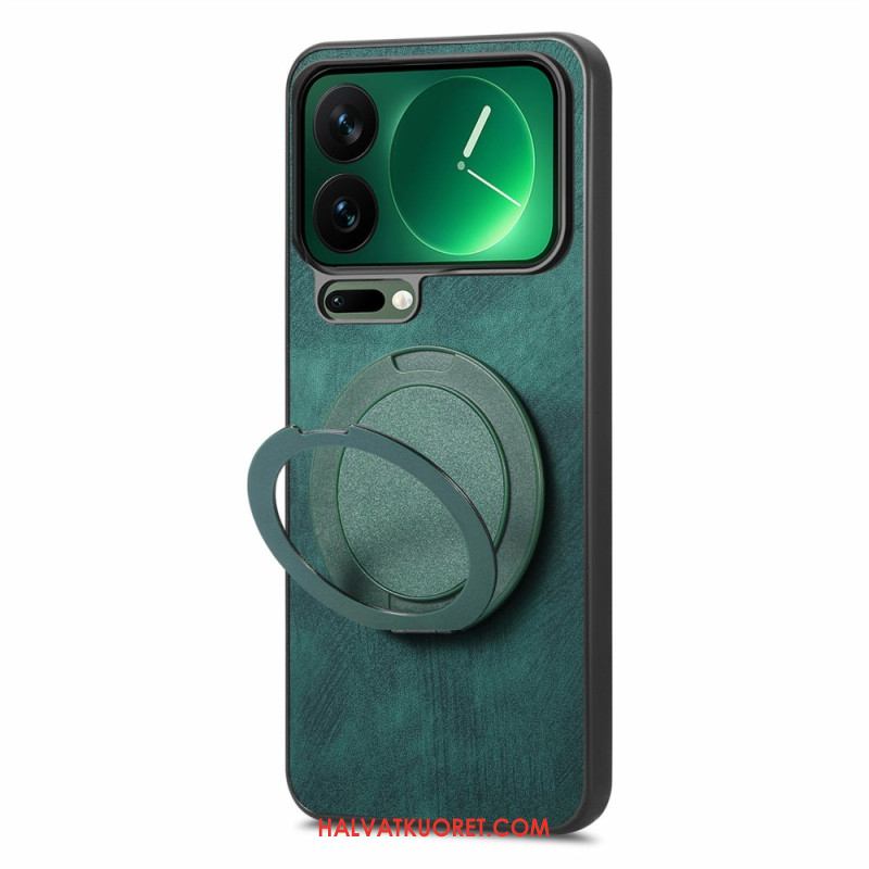 Kuori Xiaomi 17 Pro Pyörivä Jalusta Ja Retro-nahka Tekstuuri