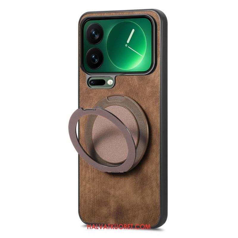 Kuori Xiaomi 17 Pro Pyörivä Jalusta Ja Retro-nahka Tekstuuri