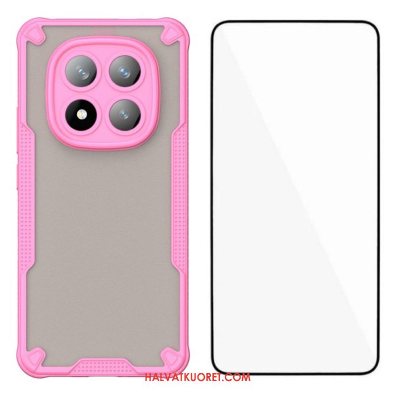 Kuori Xiaomi Redmi Note 14 Pro Plus 5g Puoliläpinäkyvä Silikoni Karkaistulla Lasisella Näytönsuojalla