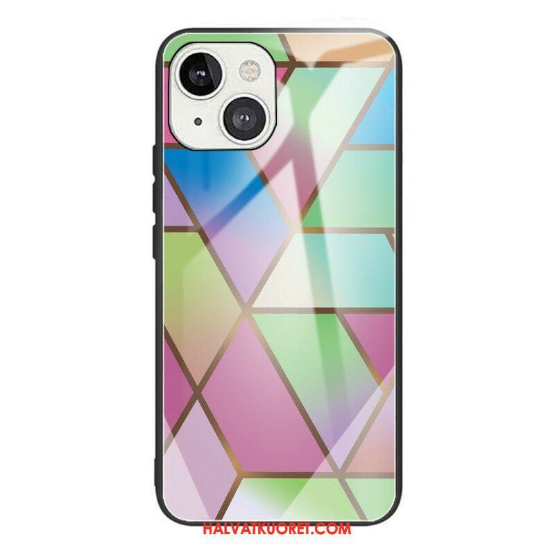 Kuori iPhone 13 Mini Geometria Marmori Karkaistu Lasi