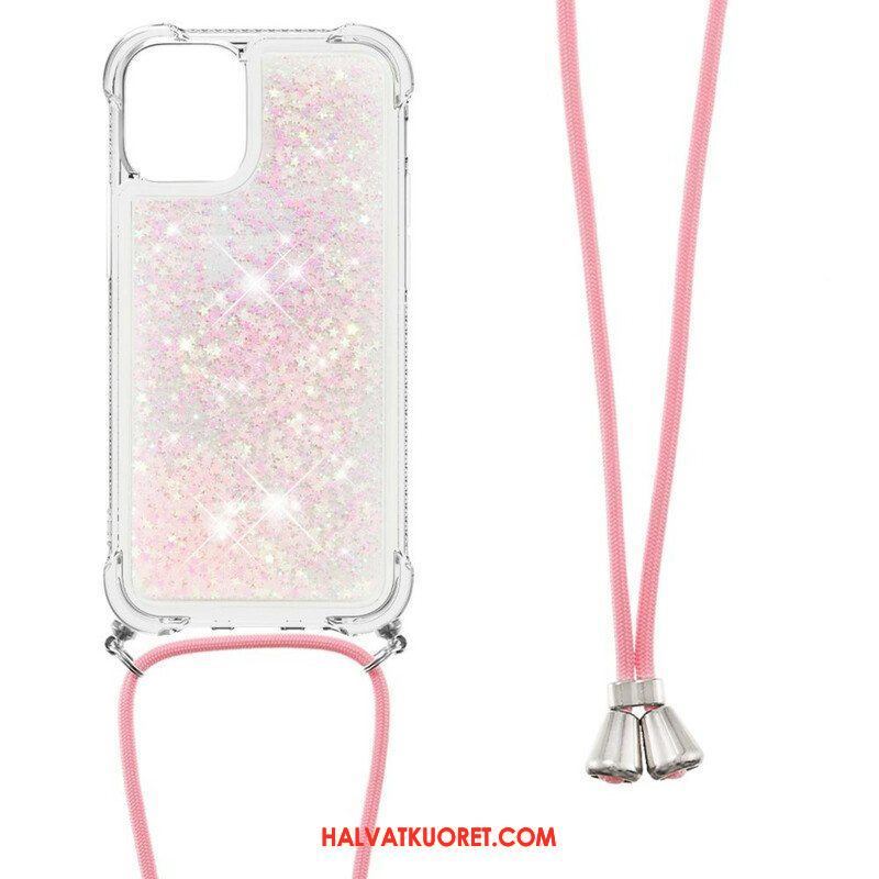 Kuori iPhone 13 Mini Paljetteja Kiristysnyörillä