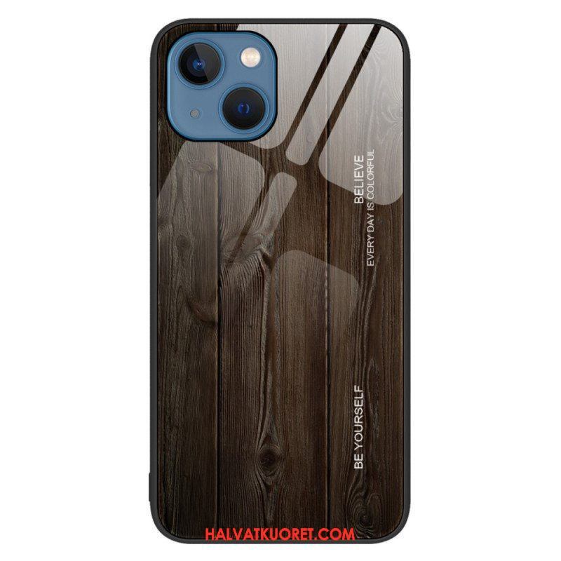 Kuori iPhone 14 Wood Design Karkaistu Lasi