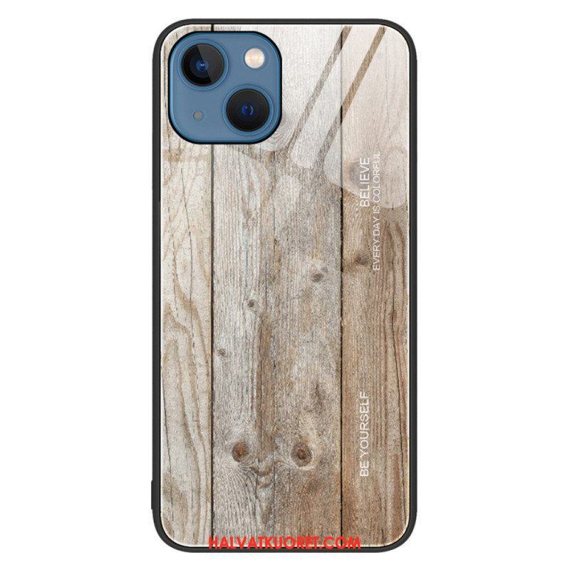 Kuori iPhone 14 Wood Design Karkaistu Lasi