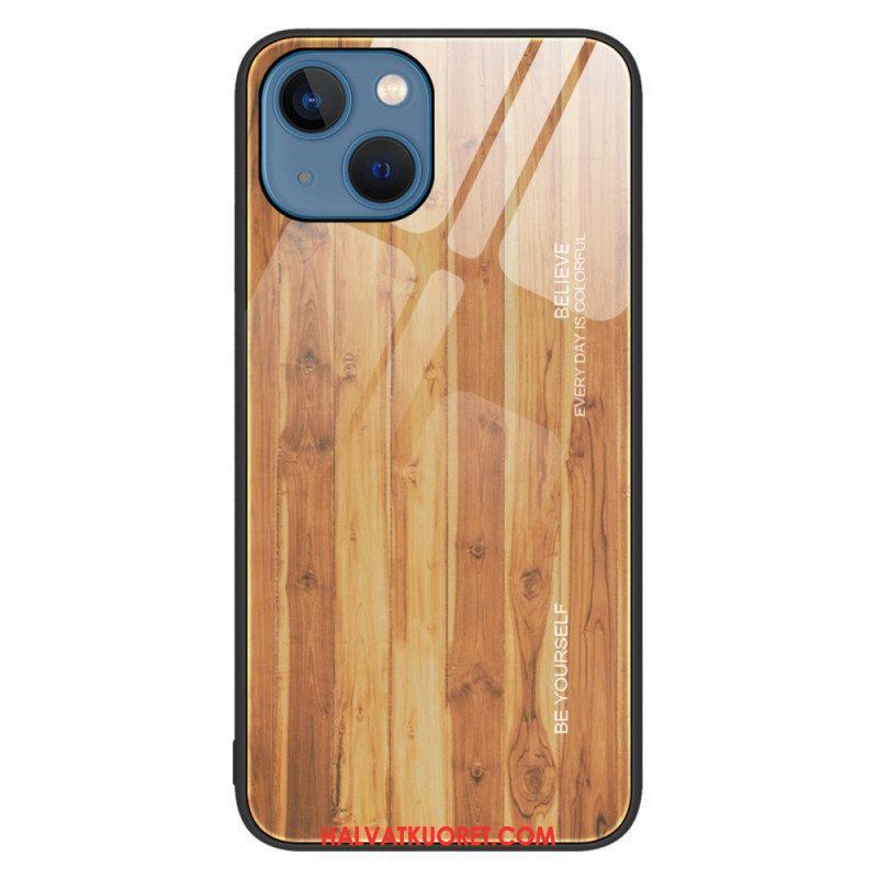 Kuori iPhone 14 Wood Design Karkaistu Lasi