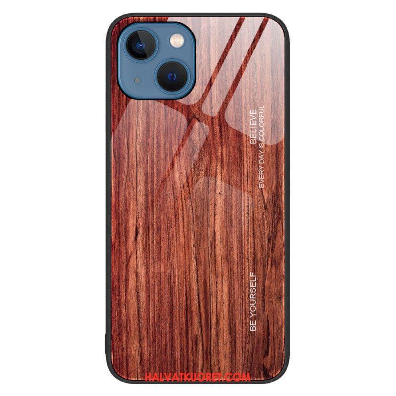 Kuori iPhone 14 Wood Design Karkaistu Lasi