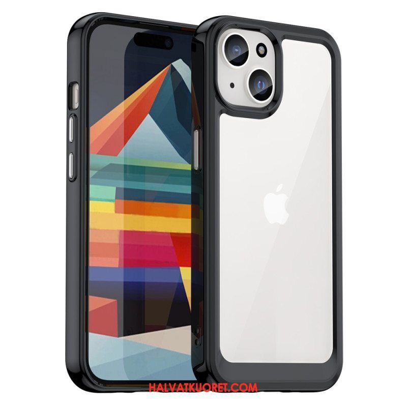Kuori iPhone 15 Plus Akryyliselkä Ja Silikonireunat
