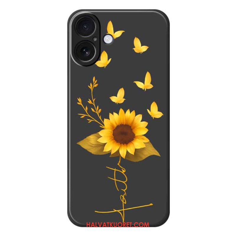 Kuori iPhone 17 Nestemäisestä Silikonista Valmistetut Auringonkukat Suojakuori