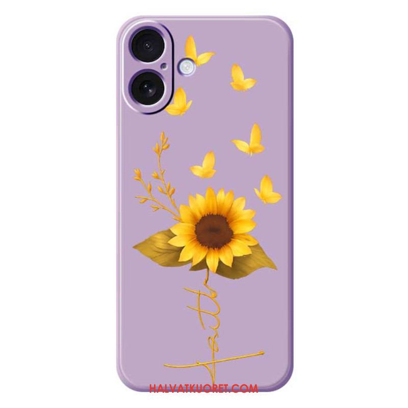 Kuori iPhone 17 Nestemäisestä Silikonista Valmistetut Auringonkukat Suojakuori