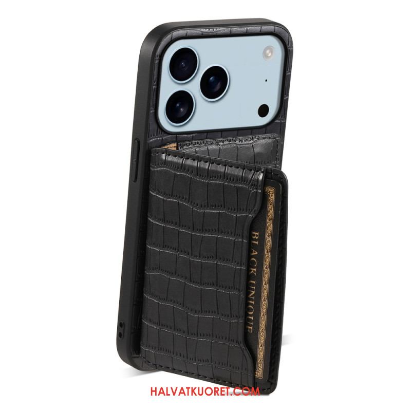 Kuori iPhone 17 Pro Krokotiilikuvioinen Korttikotelo