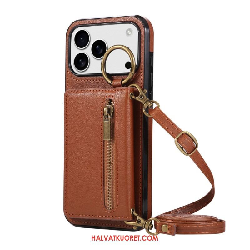 Kuori iPhone 17 Pro Lompakko Olkahihnalla Suojakuori