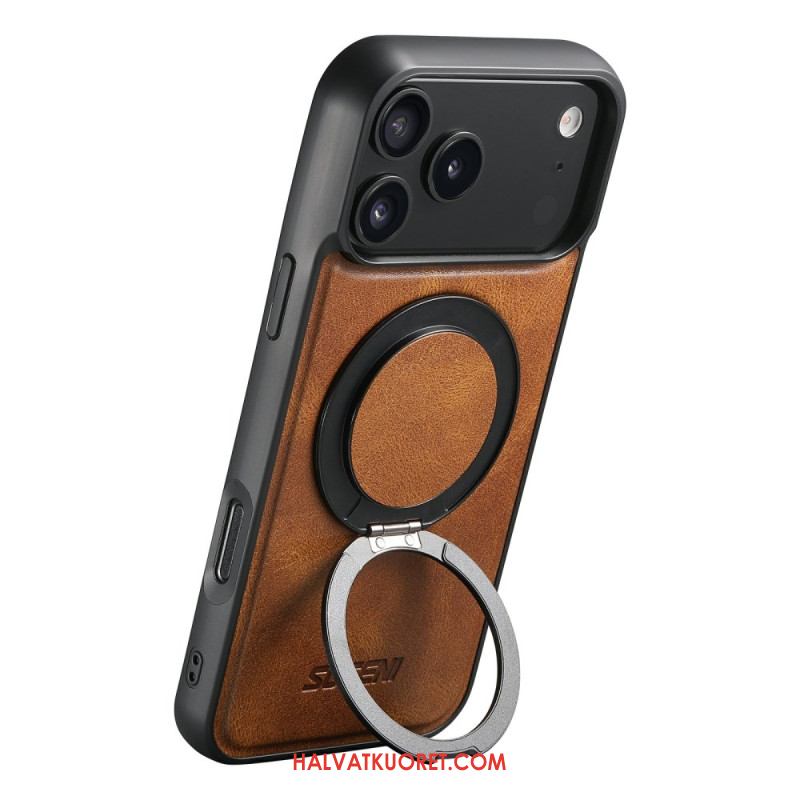 Kuori iPhone 17 Pro Magsafe-yhteensopiva Vahattu Nahkaefekti Pyörivällä Kiinnikkeellä
