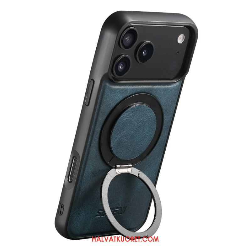 Kuori iPhone 17 Pro Magsafe-yhteensopiva Vahattu Nahkaefekti Pyörivällä Kiinnikkeellä