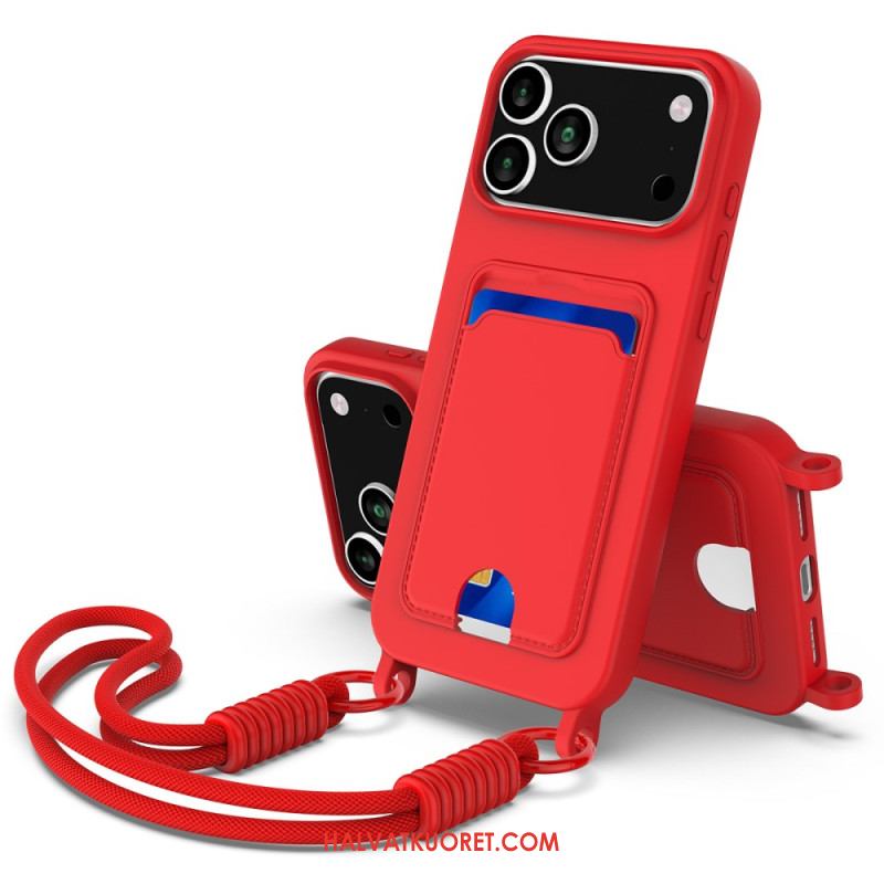 Kuori iPhone 17 Pro Max Johdollinen Korttikotelo