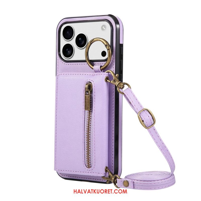 Kuori iPhone 17 Pro Max Lompakko Ja Olkahihna