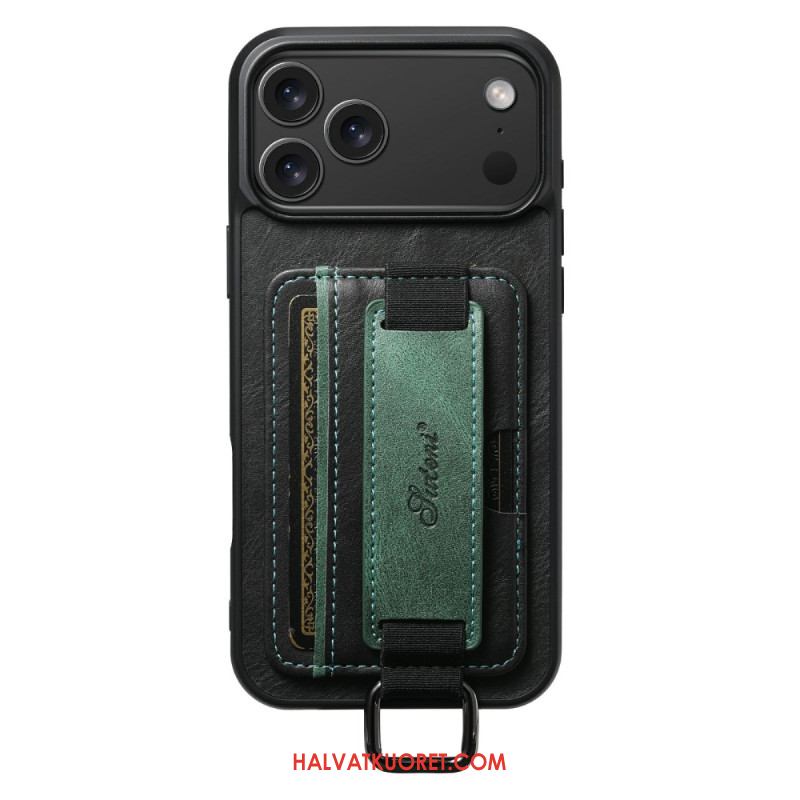 Kuori iPhone 17 Pro Max Suteni Korttikotelo Ja Hihna Suojakuori