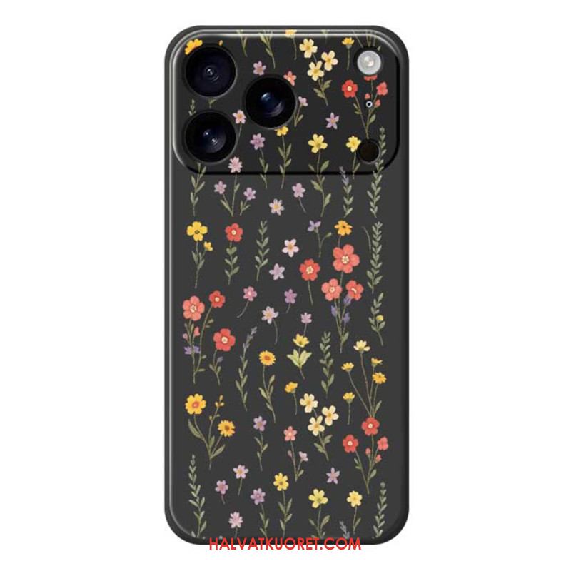 Kuori iPhone 17 Pro Nestemäisestä Silikonista Tehdyt Kukat