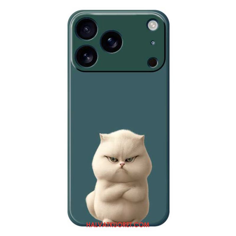 Kuori iPhone 17 Pro Nestemäisestä Silikonista Tehdyt Vihainen Kissa