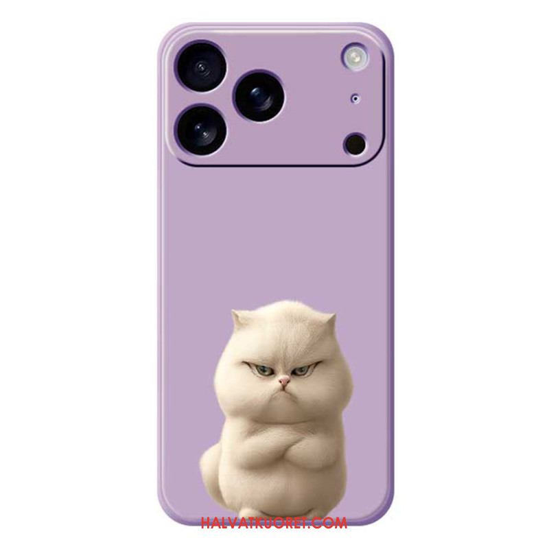 Kuori iPhone 17 Pro Nestemäisestä Silikonista Tehdyt Vihainen Kissa