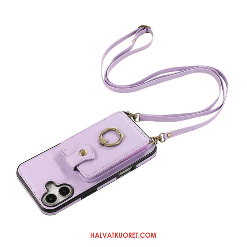 Kuori iPhone 17 Usean Kortin Pidike Ja Olkahihna Suojakuori