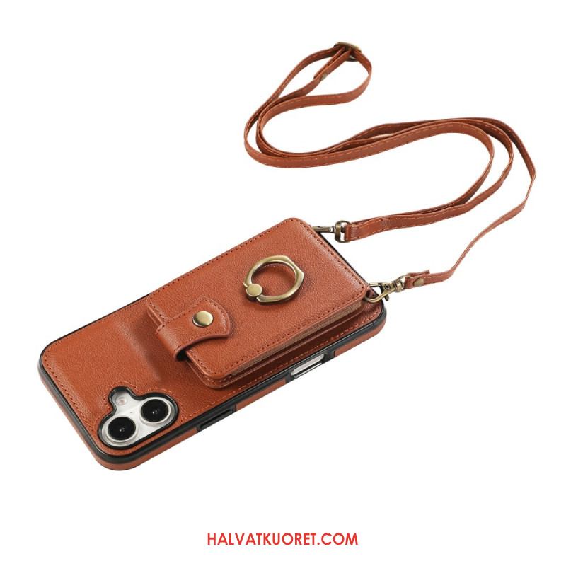 Kuori iPhone 17 Usean Kortin Pidike Ja Olkahihna Suojakuori