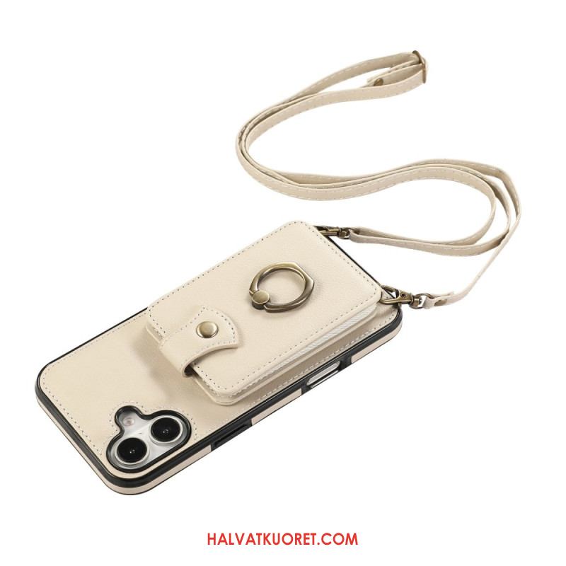 Kuori iPhone 17 Usean Kortin Pidike Ja Olkahihna Suojakuori