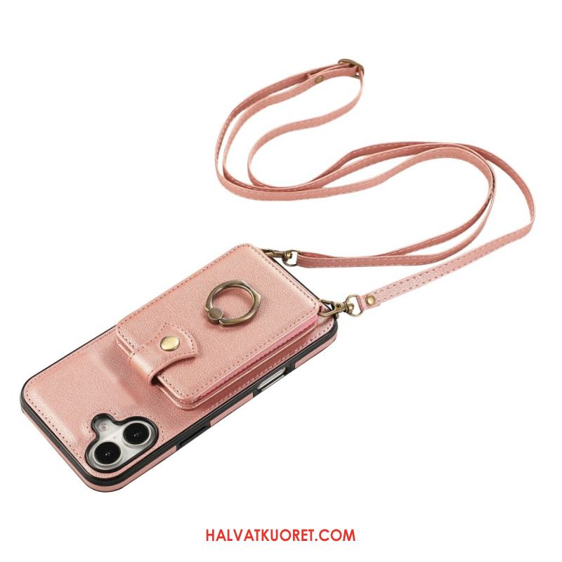 Kuori iPhone 17 Usean Kortin Pidike Ja Olkahihna Suojakuori