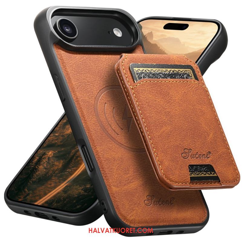 Kuori iPhone Air Magsafe-yhteensopiva Jalustan Ja Irrotettavan Korttikotelon Kanssa Suojakuori