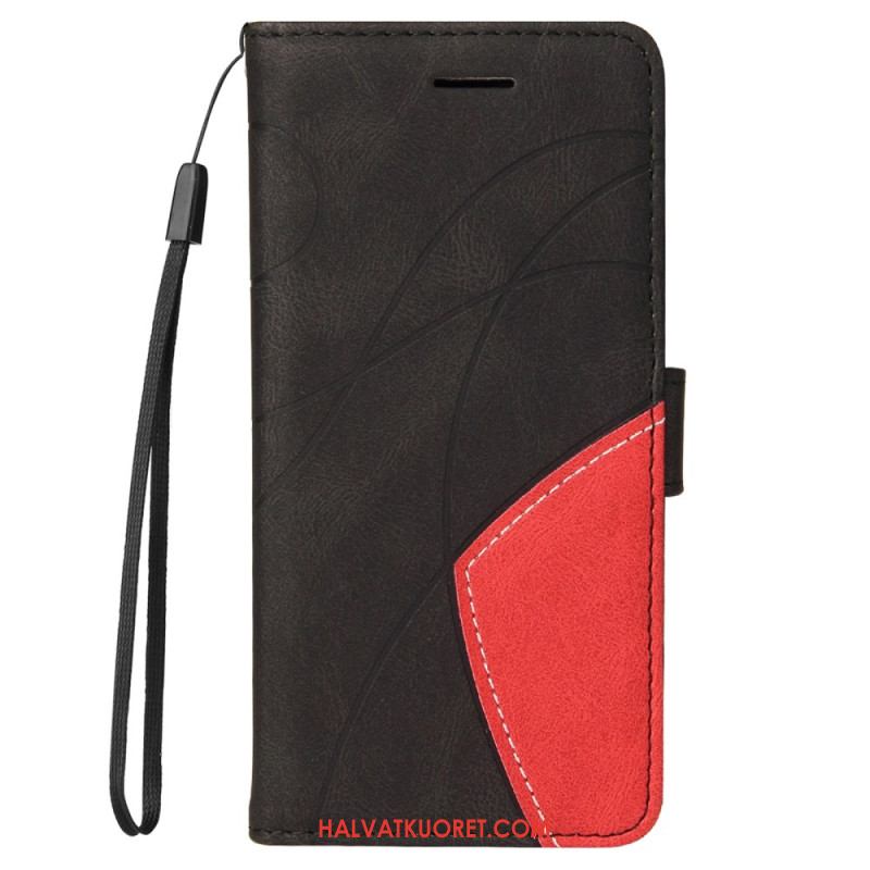 Lederhüllen Xiaomi Redmi Note 14 Pro 5g Handyhülle Zweifarbige Wellenlinien